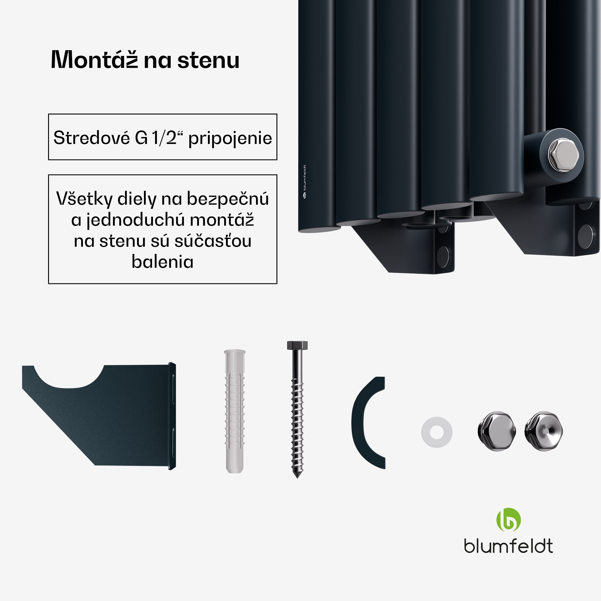 Blumfeldt Tallheo radiátor 120x30 620W – Obrázok 4