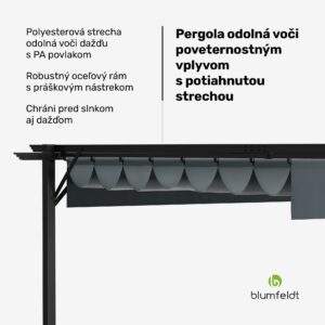 Blumfeldt Pantheon Robust Pergola, 3x4 m práškovo lakovaná oceľ odolná voči poveternostným vplyvom