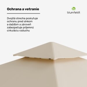 Blumfeldt Grandezza Cortina záhradný altánok 3x3 m, odolný voči poveternostným vplyvom, prášková farba, bočné rolety