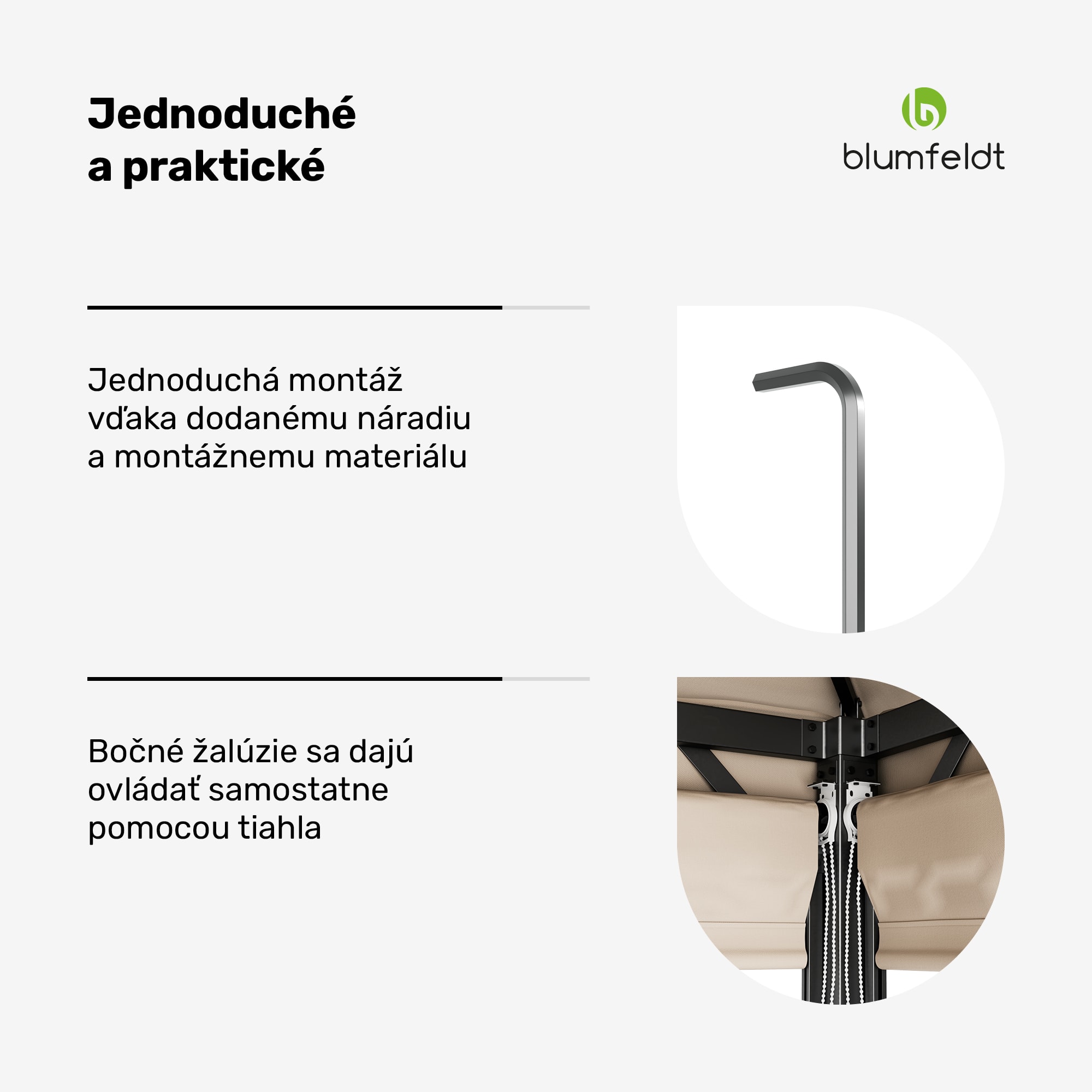 Blumfeldt Grandezza Cortina záhradný altánok 3x3 m, odolný voči poveternostným vplyvom, prášková farba, bočné rolety – Obrázok 4