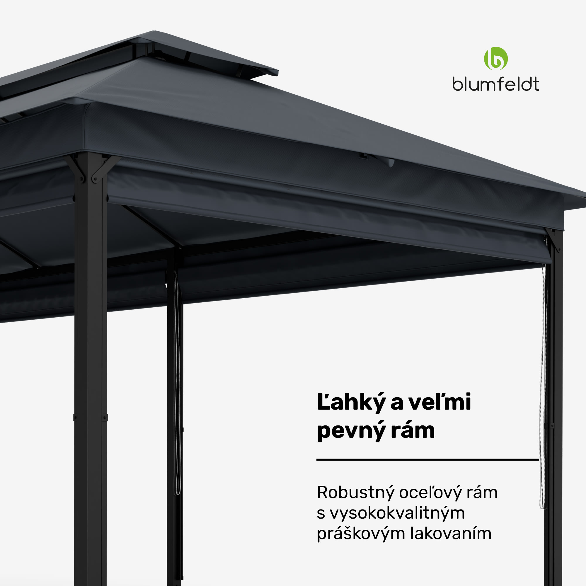 Blumfeldt Grandezza Cortina záhradný altánok 3x6 m, odolný voči poveternostným vplyvom, prášková farba, bočné rolety – Obrázok 3