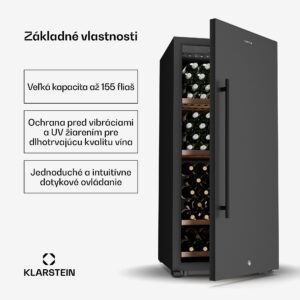 Klarstein CellarMax chladnička na víno, 155 fliaš, Kompresor, Energetická účinnosť E