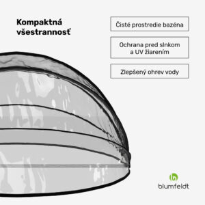 Blumfeldt ArmadilloShade bazénový altánok, Okrúhly, Sklolaminát, UV ochrana, Transparentný