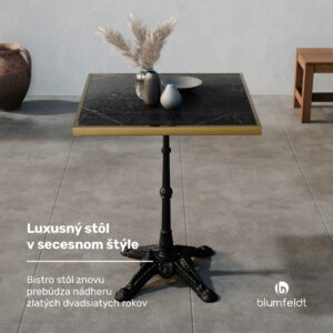 Blumfeldt Patras Lux, bistro stôl, mramorová stolová doska, 60 x 60 cm, podstavec z liatiny