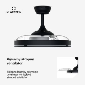 Klarstein AirFold, Inteligentný stropný ventilátor, Zaťahovacie lopatky, Stmievateľné LED svetlo, Smart