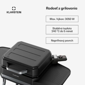 Klarstein Gatsby elektrický gril, Vnútorné a vonkajšie použitie, 3050 W, EasyGrill Concept, Do 240 °C