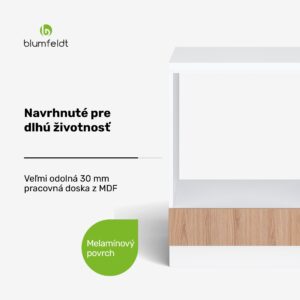 Blumfeldt WoodVista skriňa na skladovanie, Stabilná MDF pracovná doska, Udržateľné materiály, Jednoduchá montáž
