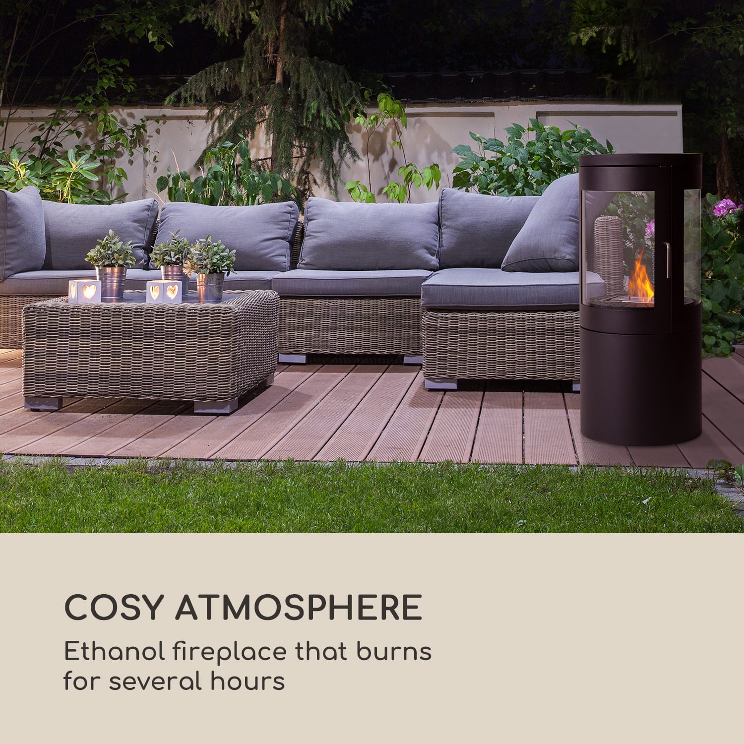 Blumfeldt Fiamme Circulo, etanolový krb, horák z nehrdzavejúcej ocele, 1,2 l, doba horenia 4-5 h