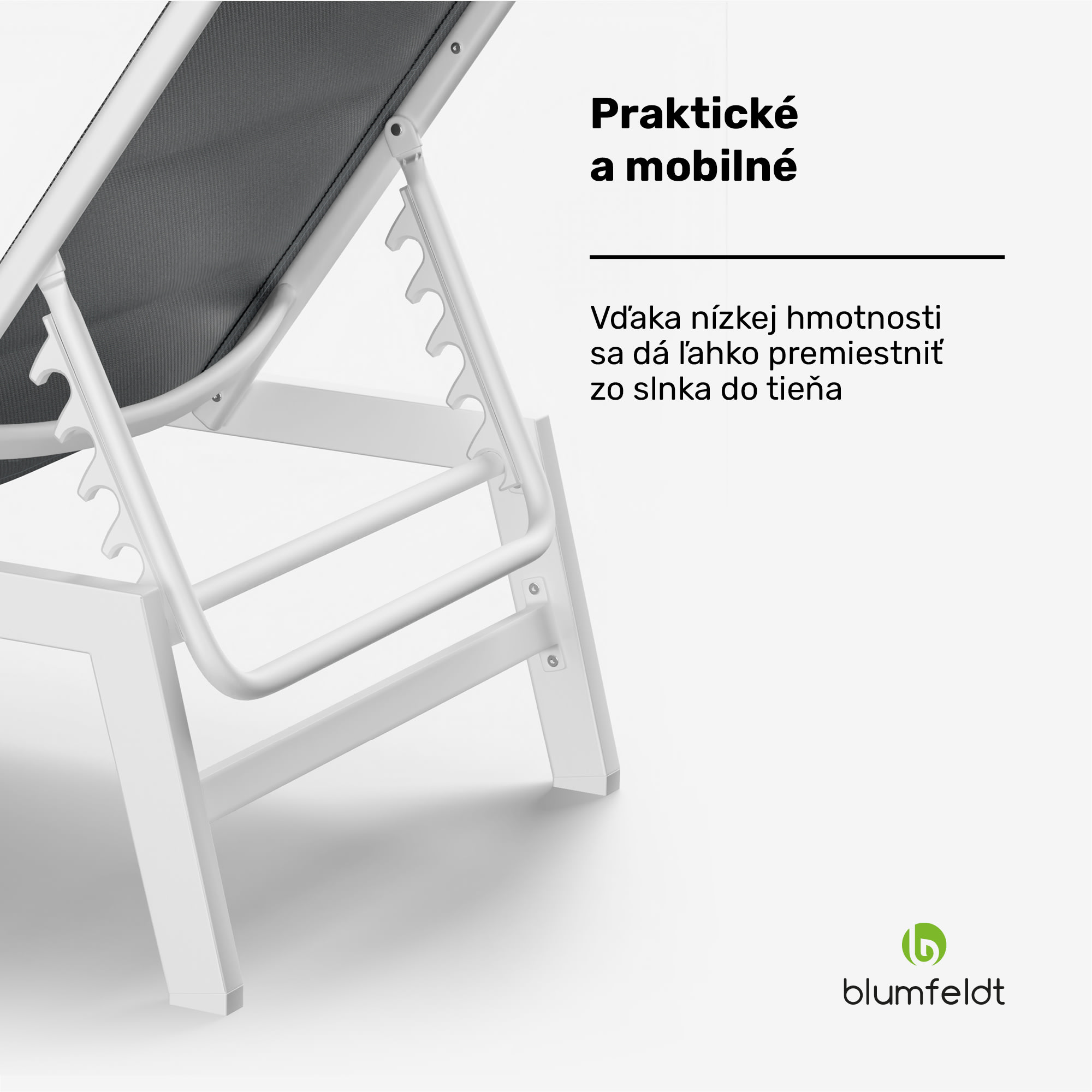 Blumfeldt Renazzo Lounge ležadlo, nosnosť 120 kg, 5-stupňové, vodoodpudivé – Obrázok 3