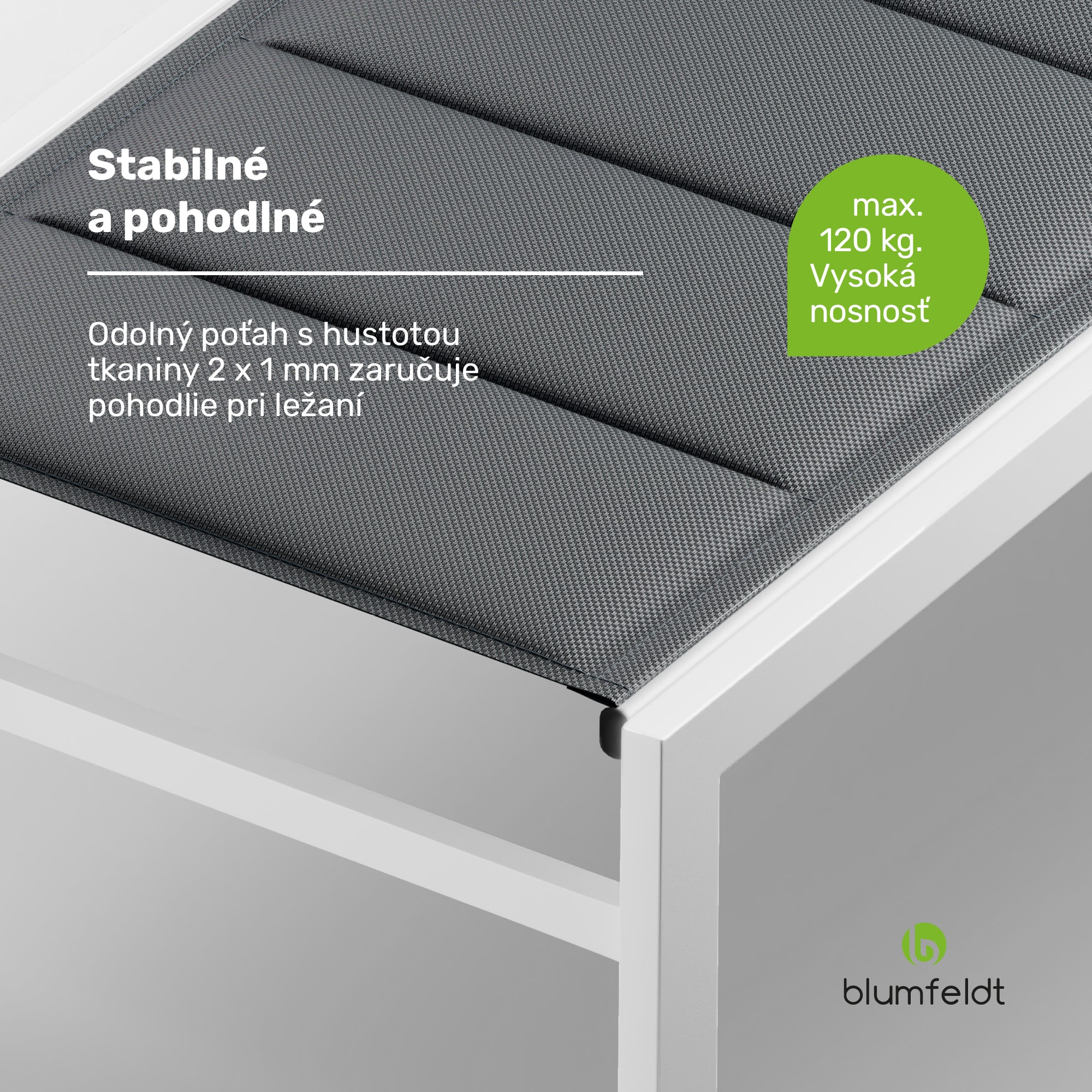 Blumfeldt Renazzo Lounge ležadlo, nosnosť 120 kg, 5-stupňové, vodoodpudivé – Obrázok 5