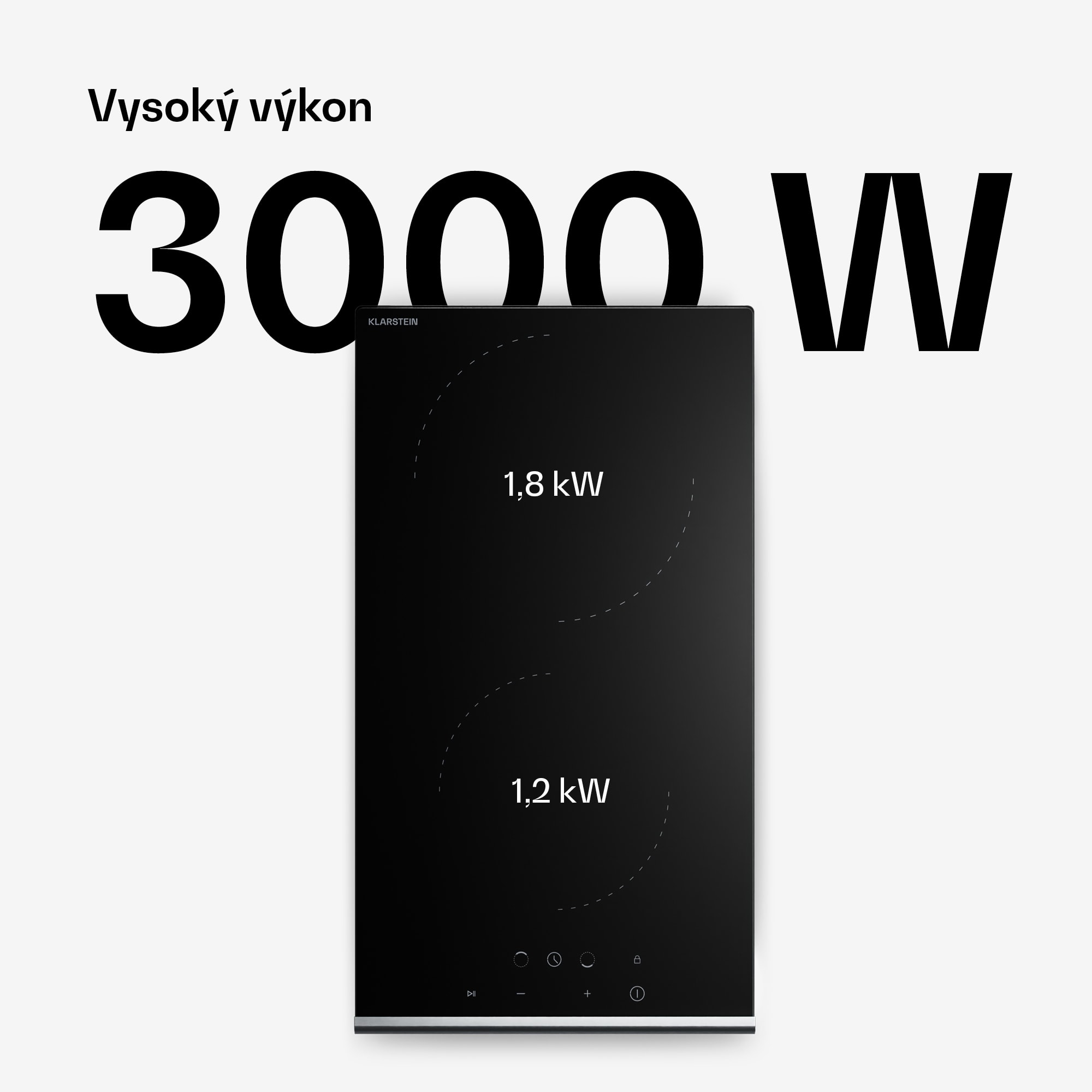 Klarstein Verosteel sklokeramická varná doska, Minimalistická, výkonná, 2 varné zóny, 3000 W, 30 cm – Obrázok 2