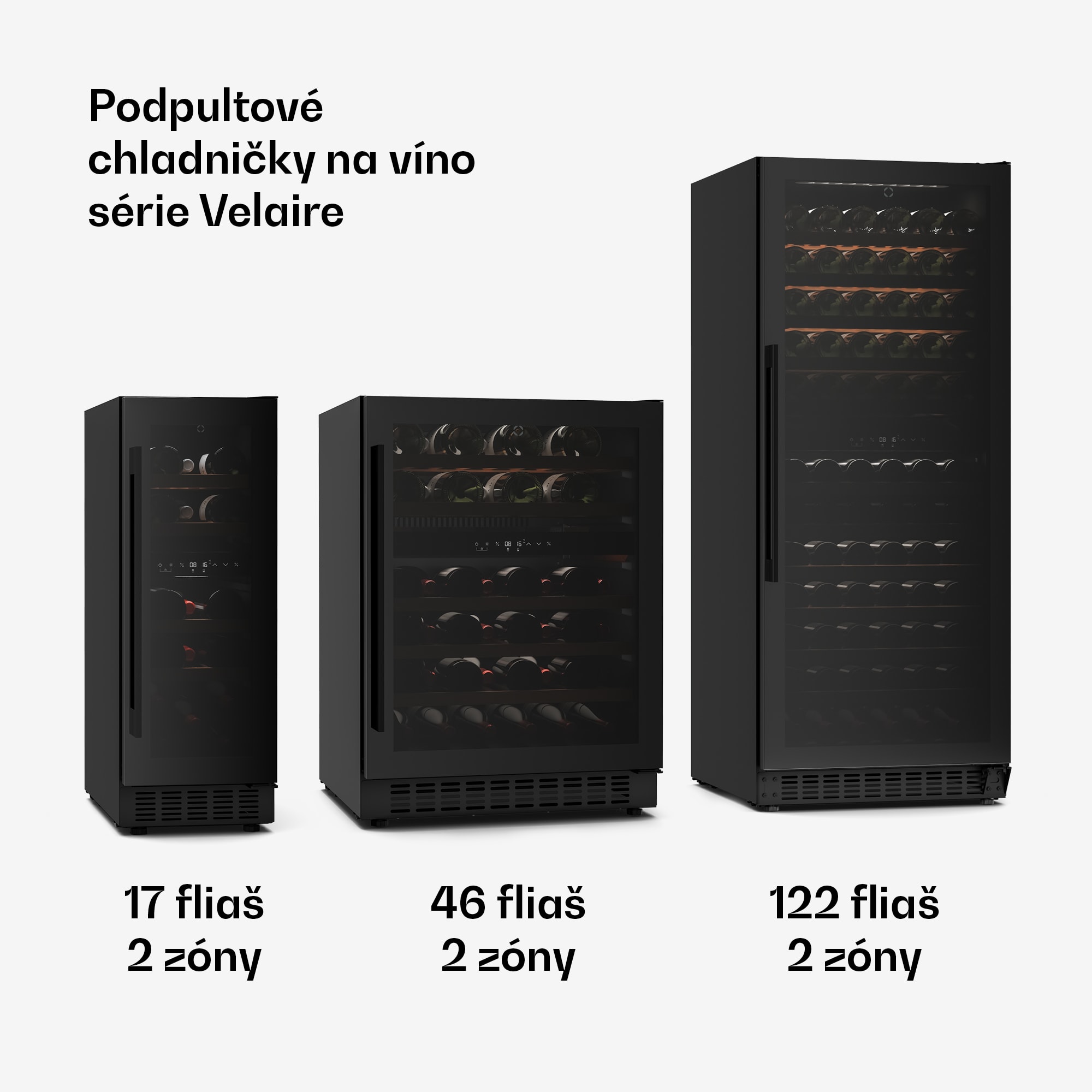 Klarstein Velaire podpultová chladnička na víno, moderná, elegantná, UV ochrana, Dvojzónová, 46 fliaš – Obrázok 5