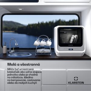 Klarstein Amazonia, Mini umývačka riadu, Kompaktná, 7 programov, Prenosná