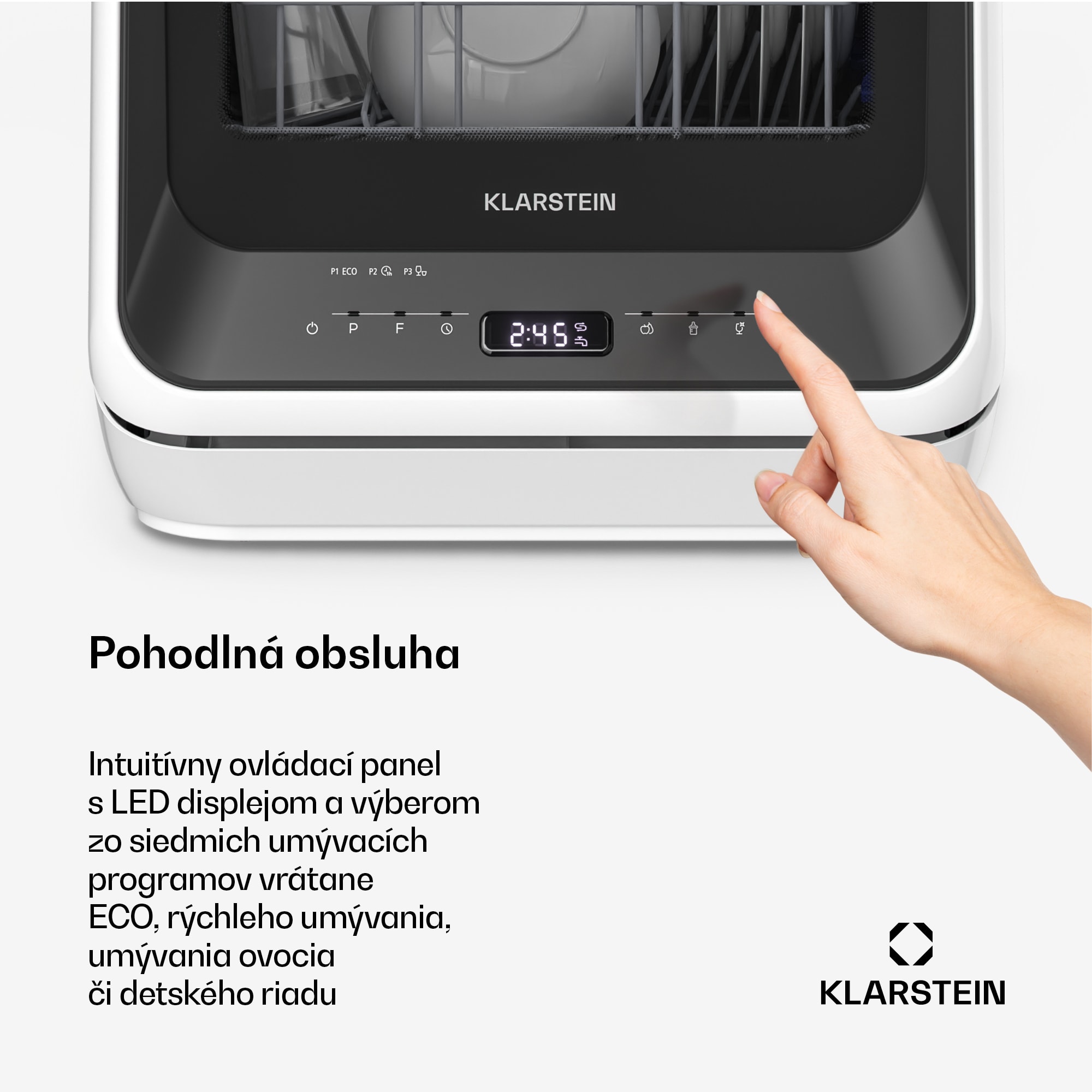 Klarstein Amazonia, Mini umývačka riadu, Kompaktná, 7 programov, Prenosná – Obrázok 3