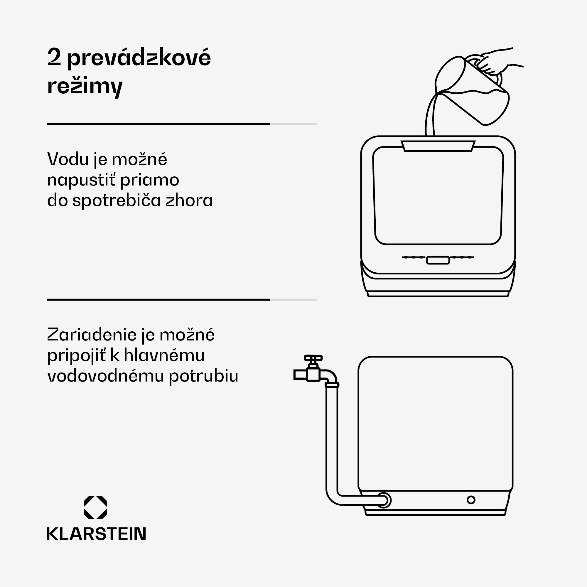 Klarstein Amazonia, Mini umývačka riadu, Kompaktná, 7 programov, Prenosná – Obrázok 4