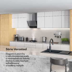 Klarstein Verosteel digestor, Elegantný, minimalistický, výkonný, Energetická trieda A, 624 m³/h, 45 cm