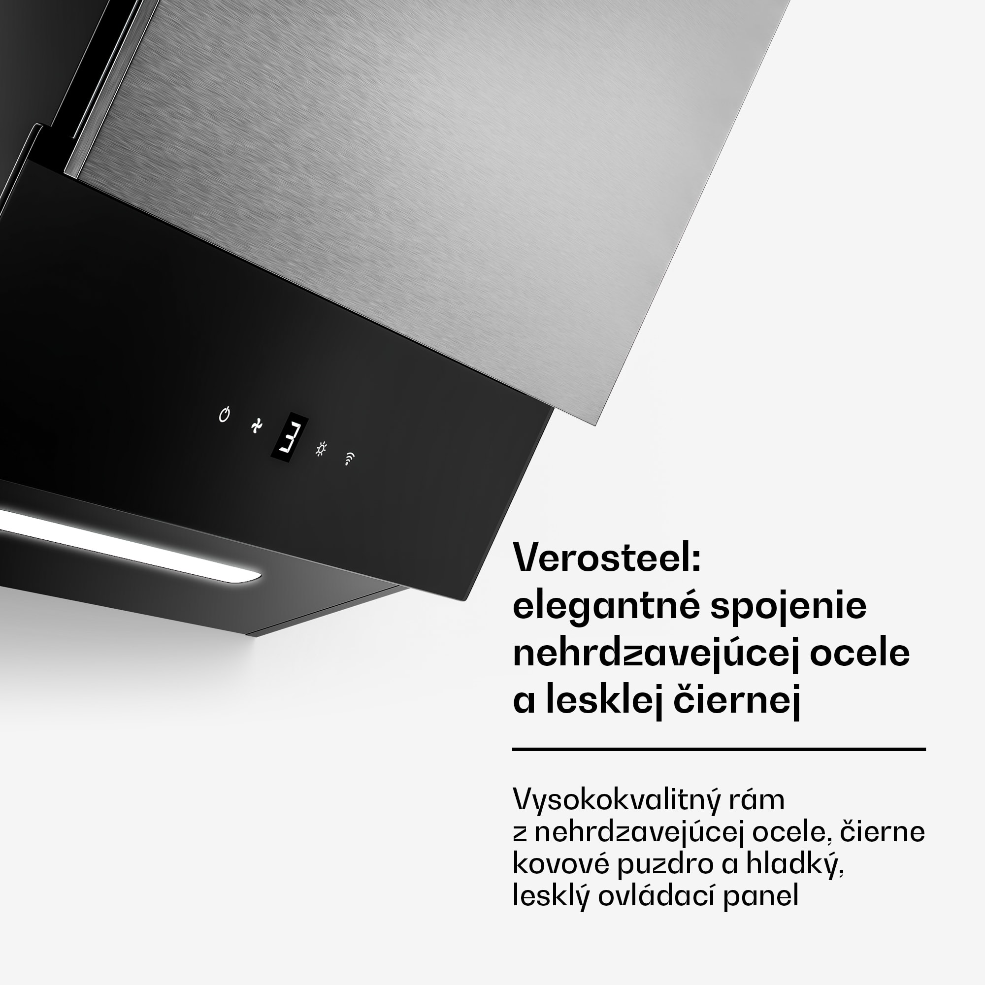 Klarstein Verosteel digestor, Elegantný, minimalistický, výkonný, Energetická trieda A, 624 m³/h, 45 cm – Obrázok 5