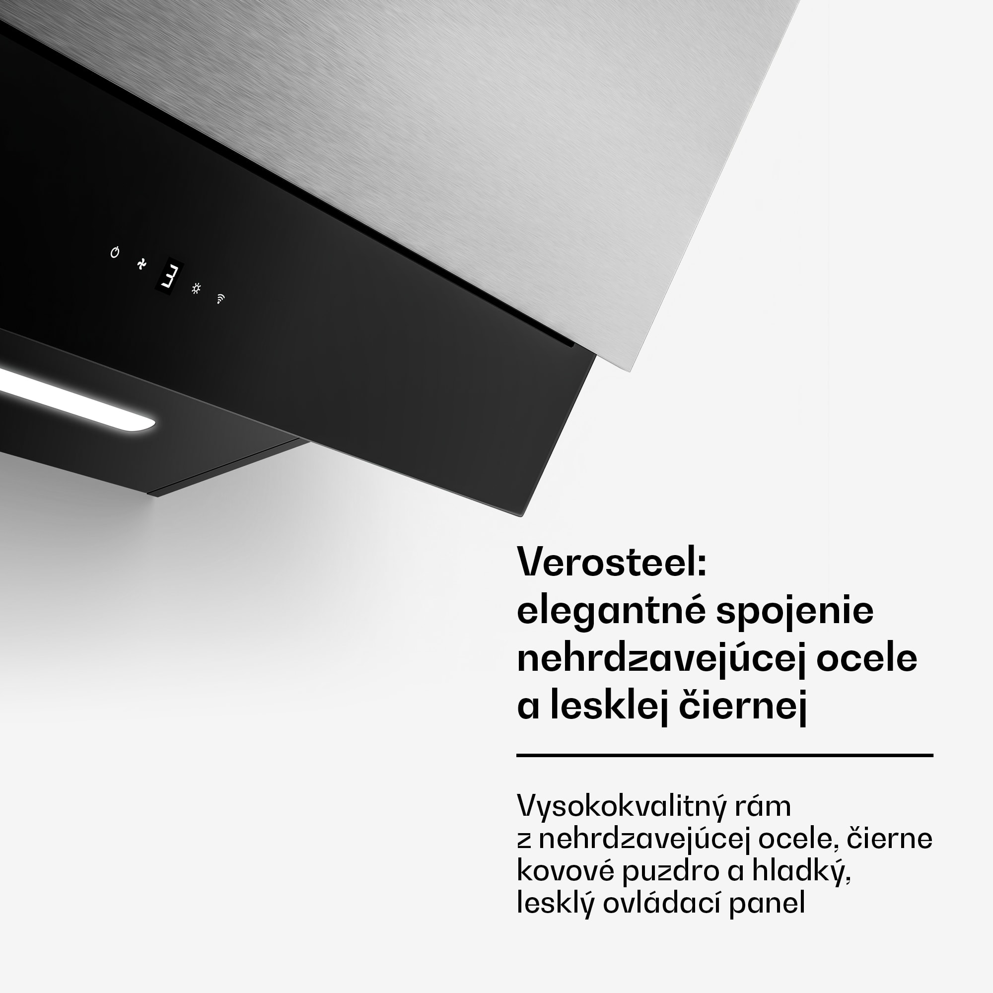 Klarstein Verosteel digestor, Elegantný, minimalistický, výkonný, Energetická trieda A, 624 m³/h, 90 cm – Obrázok 5