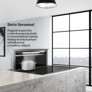 Klarstein Verosteel vstavaný digestor, Minimalistický, výkonný, EEC A++, 906,2 m³/h, 90 cm