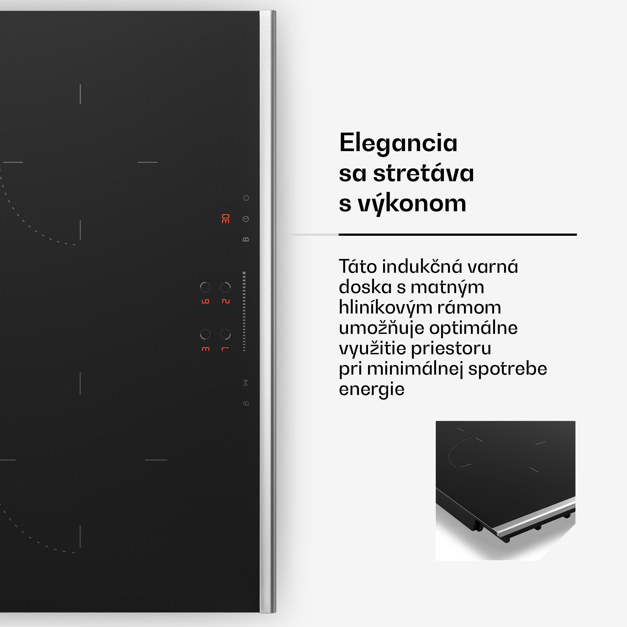 Klarstein Verosteel indukčná varná doska, Elegantná, minimalistická, výkonná, 4 varné zóny, 7400 W, 60 cm – Obrázok 3