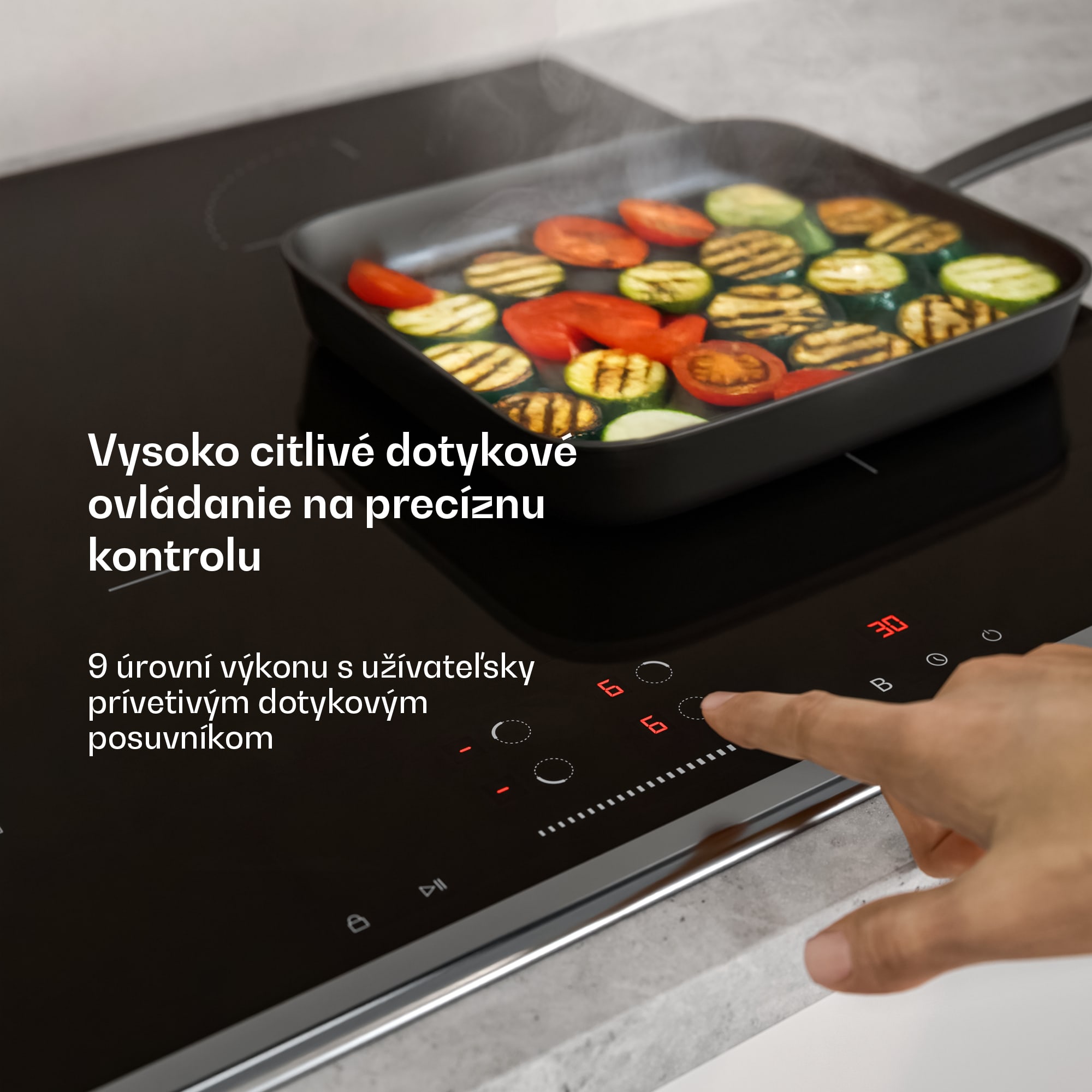 Klarstein Verosteel indukčná varná doska, Elegantná, minimalistická, výkonná, 4 varné zóny, 7400 W, 60 cm – Obrázok 4