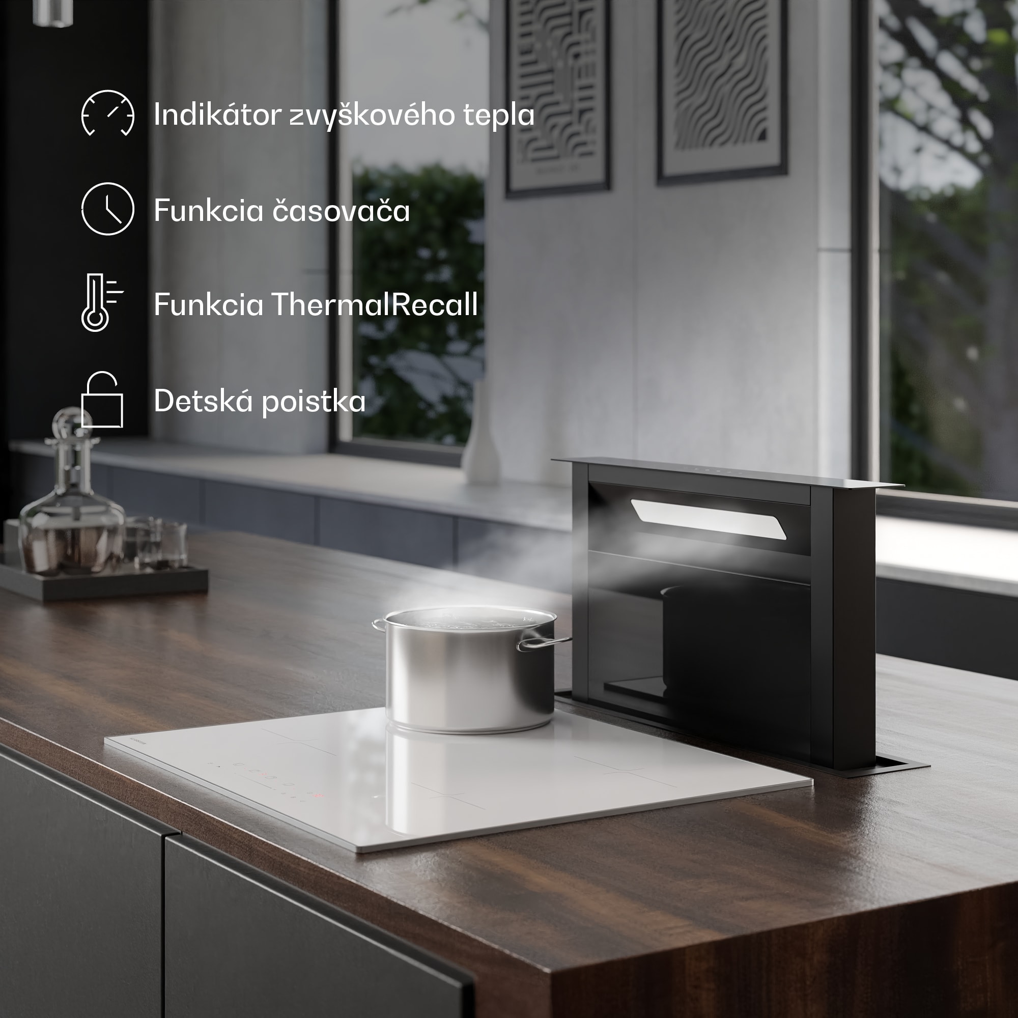 Klarstein Velaire indukčná varná doska, elegantná, minimalistická, výkonná, 4 varné zóny, 7000 W, 60 cm – Obrázok 5