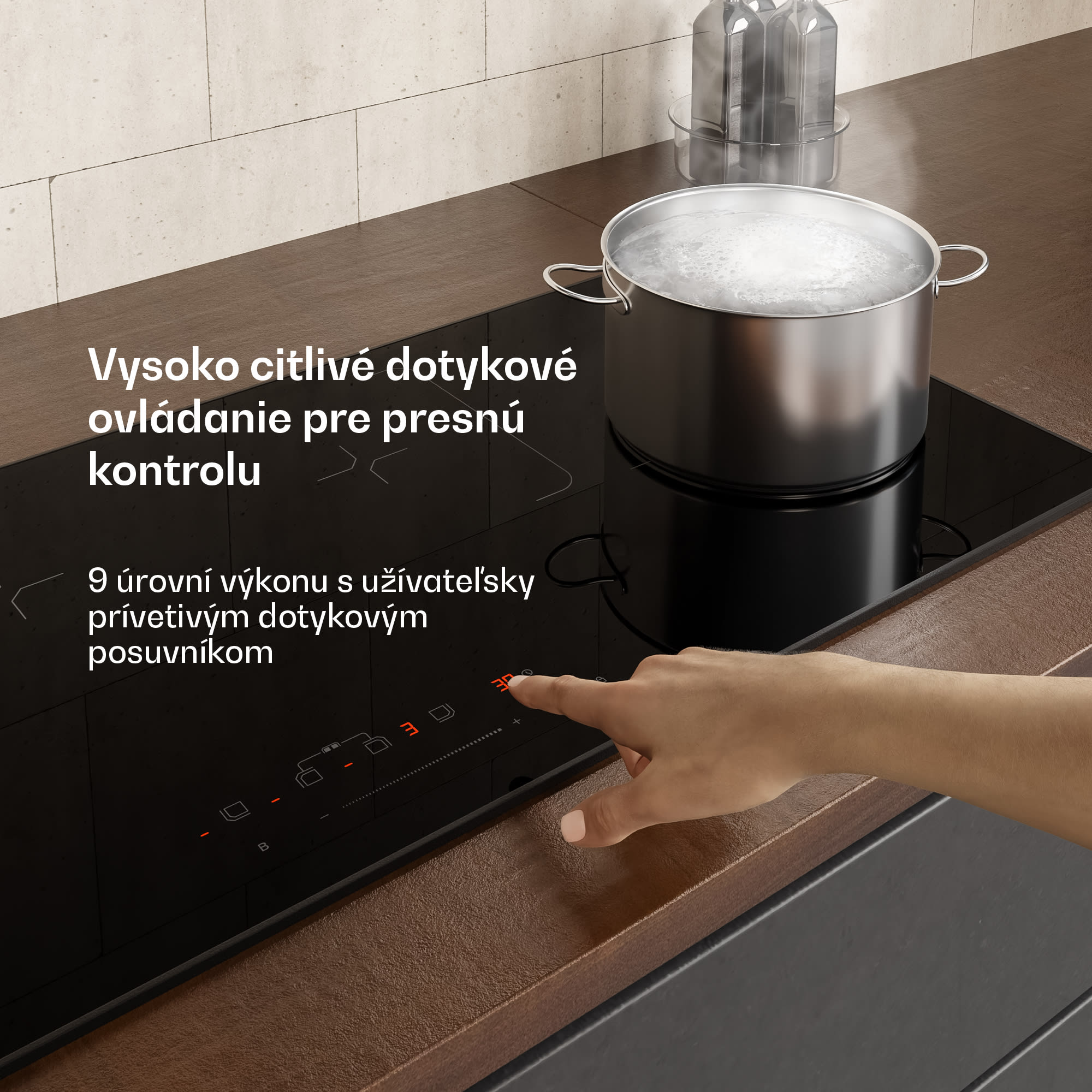 Klarstein Velaire indukčná varná doska, elegantná, minimalistická, výkonná, 4 varné zóny, 7000 W, 90 cm – Obrázok 4