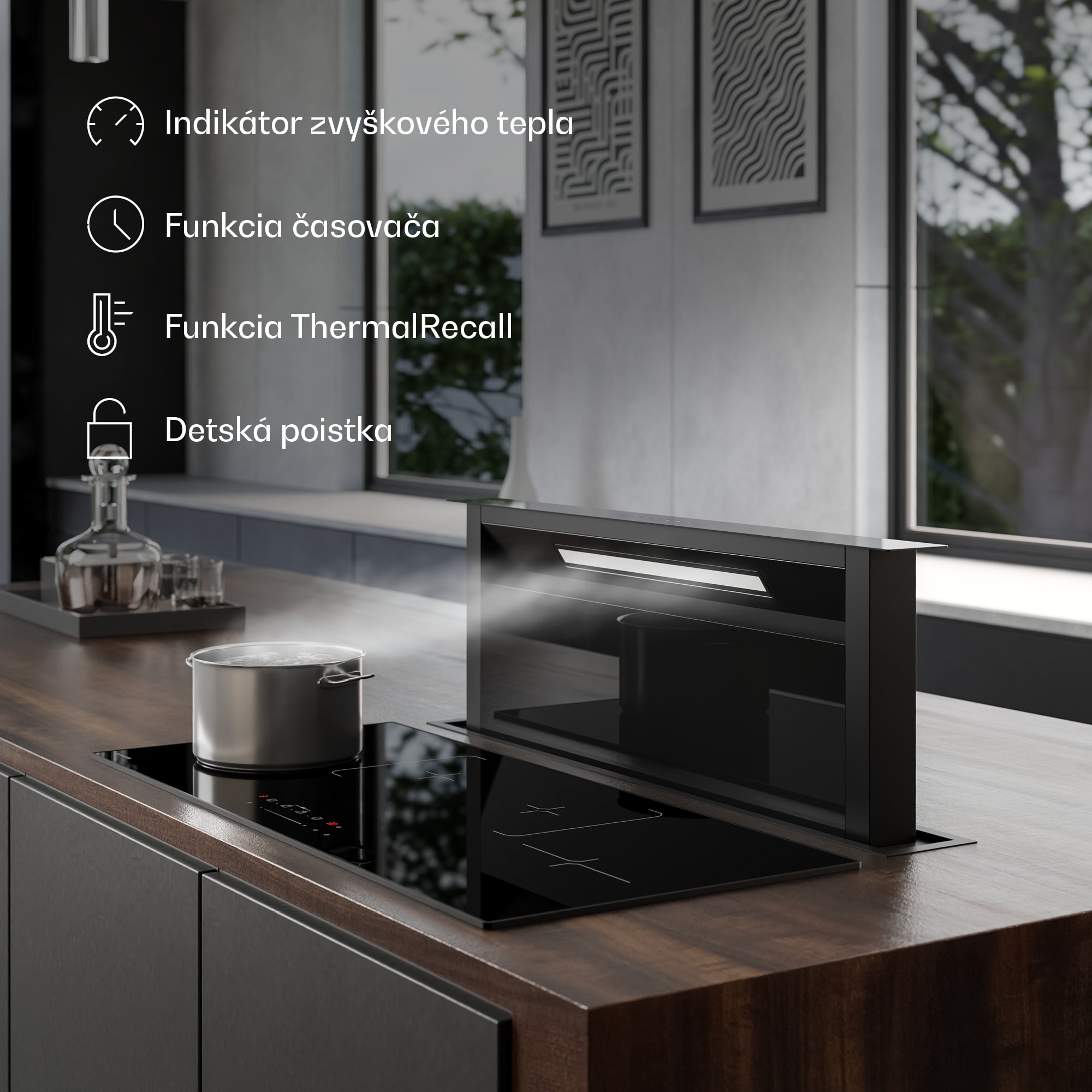 Klarstein Velaire indukčná varná doska, elegantná, minimalistická, výkonná, 4 varné zóny, 7000 W, 90 cm – Obrázok 5