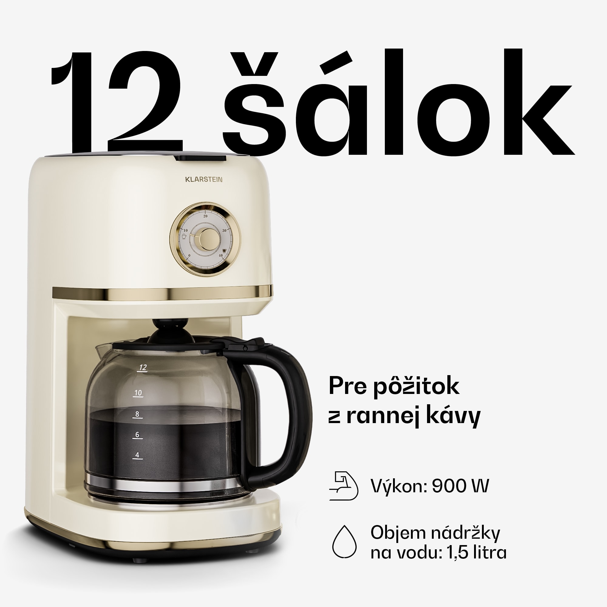 Klarstein Victoria kávovar na filtrovanú kávu | 1,5 litra | Funkcia udržiavania teploty | 12 šálok – Obrázok 2