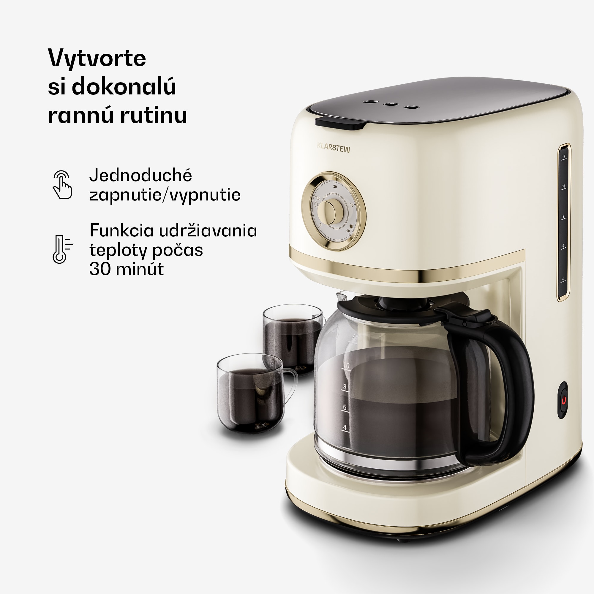 Klarstein Victoria kávovar na filtrovanú kávu | 1,5 litra | Funkcia udržiavania teploty | 12 šálok – Obrázok 3