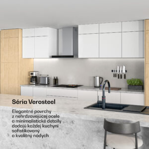 Klarstein Verosteel digestor 60 cm, Elegantný, minimalistický, výkonný, Energetická trieda A++, 881,6 m³/h
