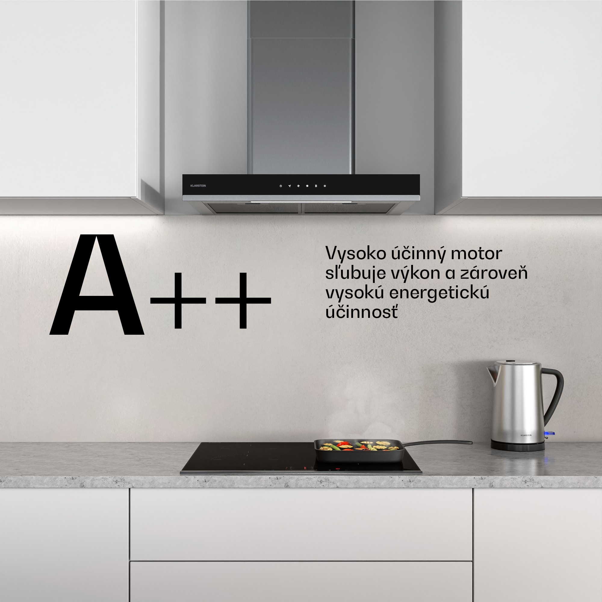 Klarstein Verosteel digestor 60 cm, Elegantný, minimalistický, výkonný, Energetická trieda A++, 881,6 m³/h – Obrázok 4