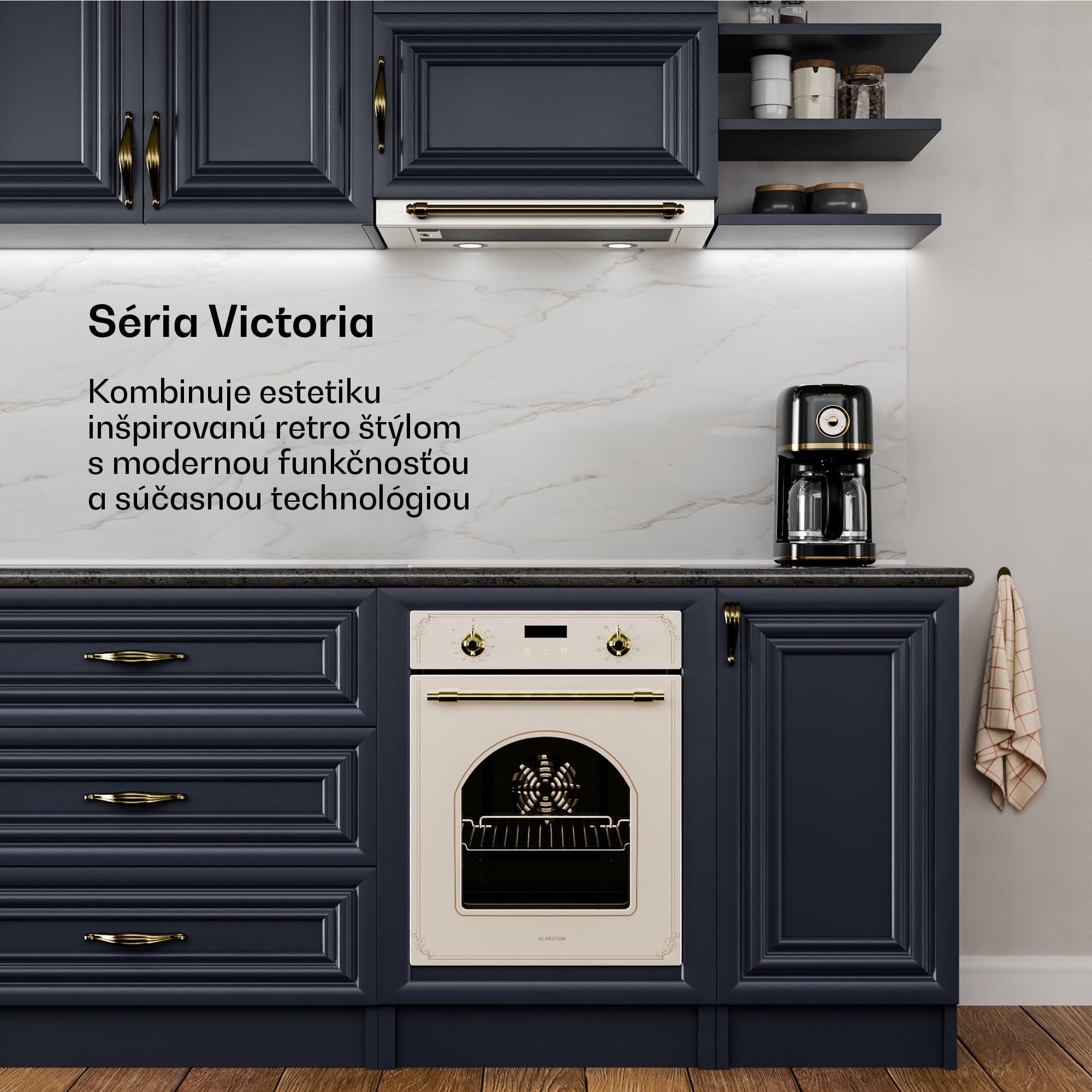 Klarstein Victoria výsuvný digestor elegantný, retro inšpirovaný, nadčasový EEC A++ 359m³/h 60cm