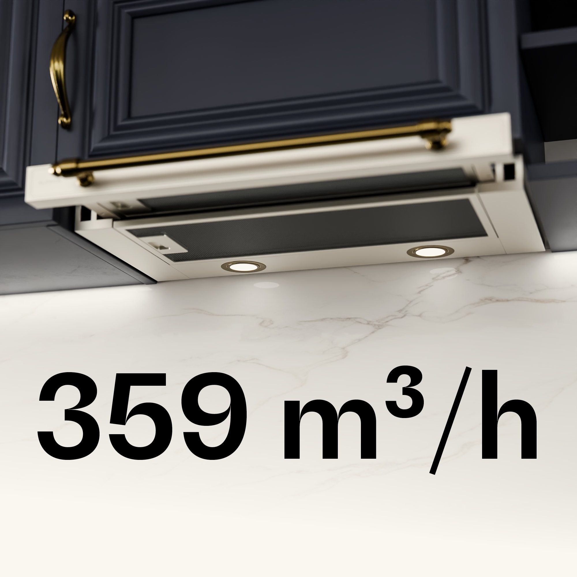 Klarstein Victoria výsuvný digestor elegantný, retro inšpirovaný, nadčasový EEC A++ 359m³/h 60cm – Obrázok 3