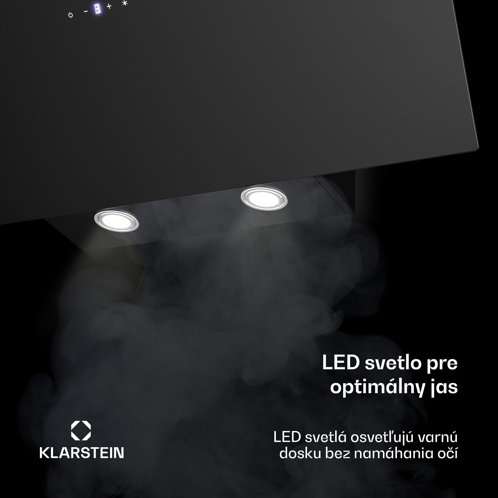 Klarstein Laurel šikmý digestor | režim odsávania vzduchu a recirkulácie | bezpečnostné sklo | 417 m³/h | 90 cm – Obrázok 4