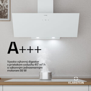 Klarstein Laurel šikmý digestor | režim odsávania vzduchu a recirkulácie | bezpečnostné sklo | 417 m³/h | 90 cm