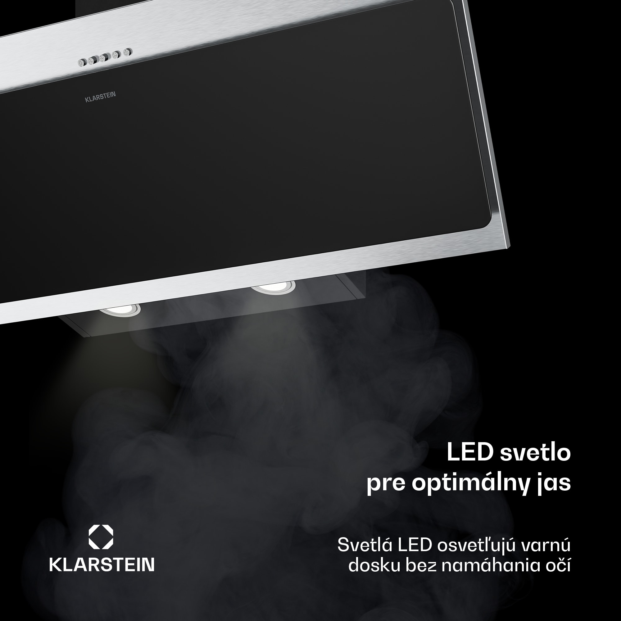 Klarstein Alessia šikmý digestor | režim odsávania vzduchu a recirkulácie | nehrdzavejúca oceľ | 404 m³/h | 90 cm – Obrázok 4