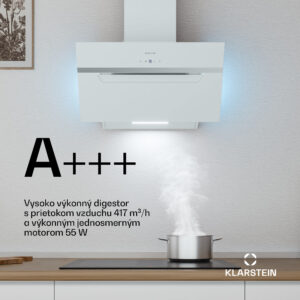 Klarstein BigBite šikmý digestor | režim odsávania vzduchu a recirkulácie | bezpečnostné sklo | 417 m³/h | 60 cm