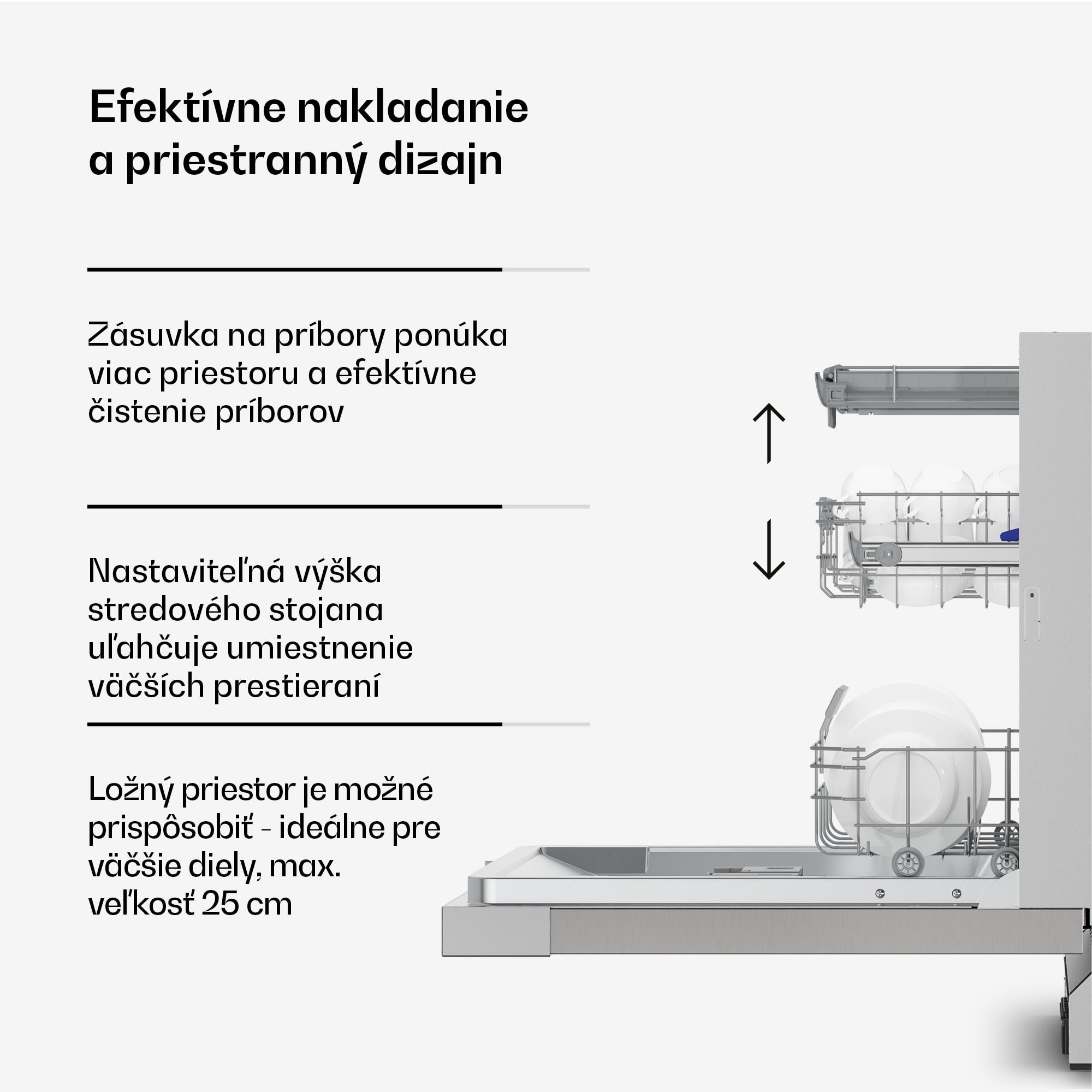 Klarstein Verosteel vstavaná umývačka riadu | Minimalistická, efektívna, elegantná | EEC A | 60 cm – Obrázok 4