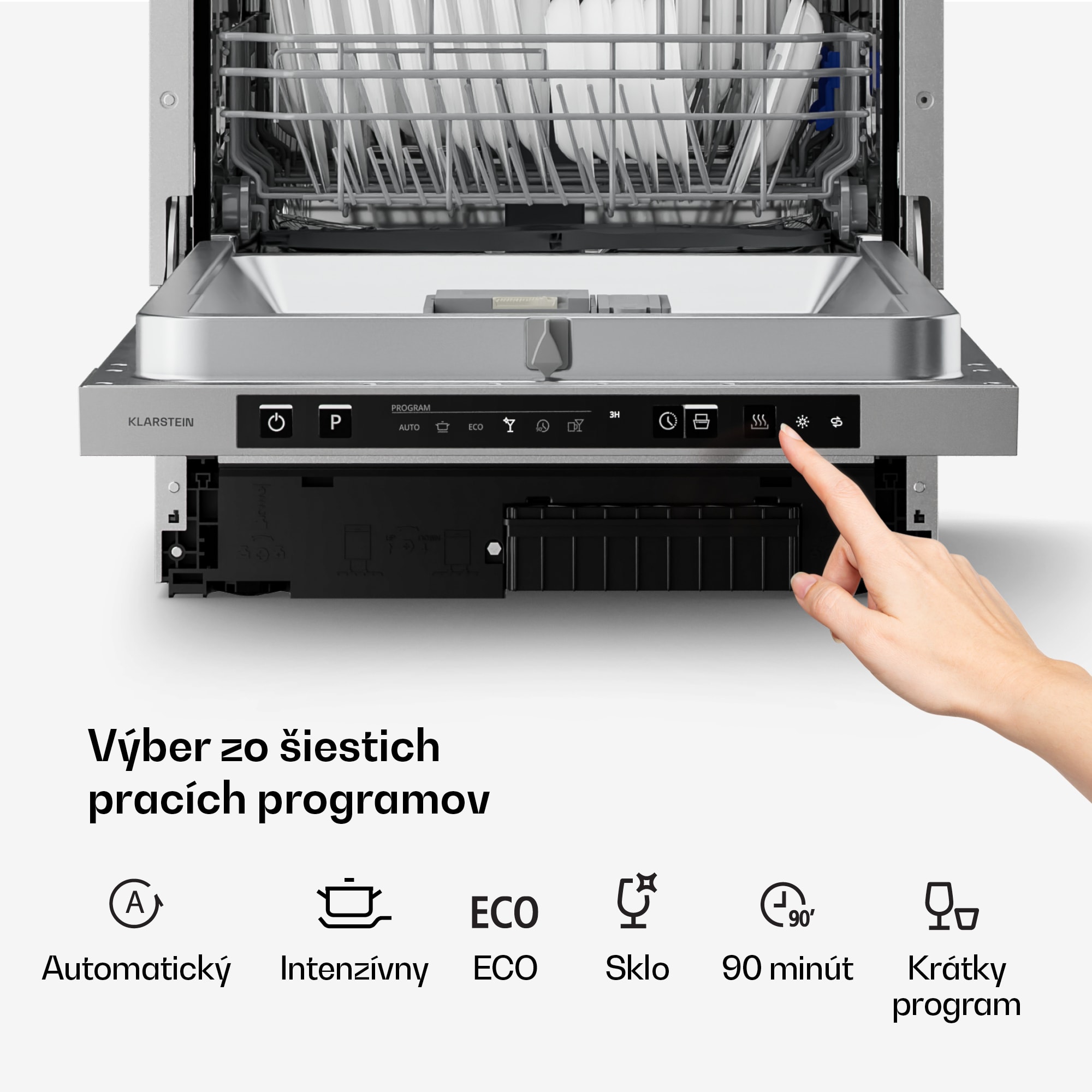 Klarstein Velaire plne-integrovaná umývačka riadu (45 cm) | Praktický minimalizmus a vysoký výkon – Obrázok 3