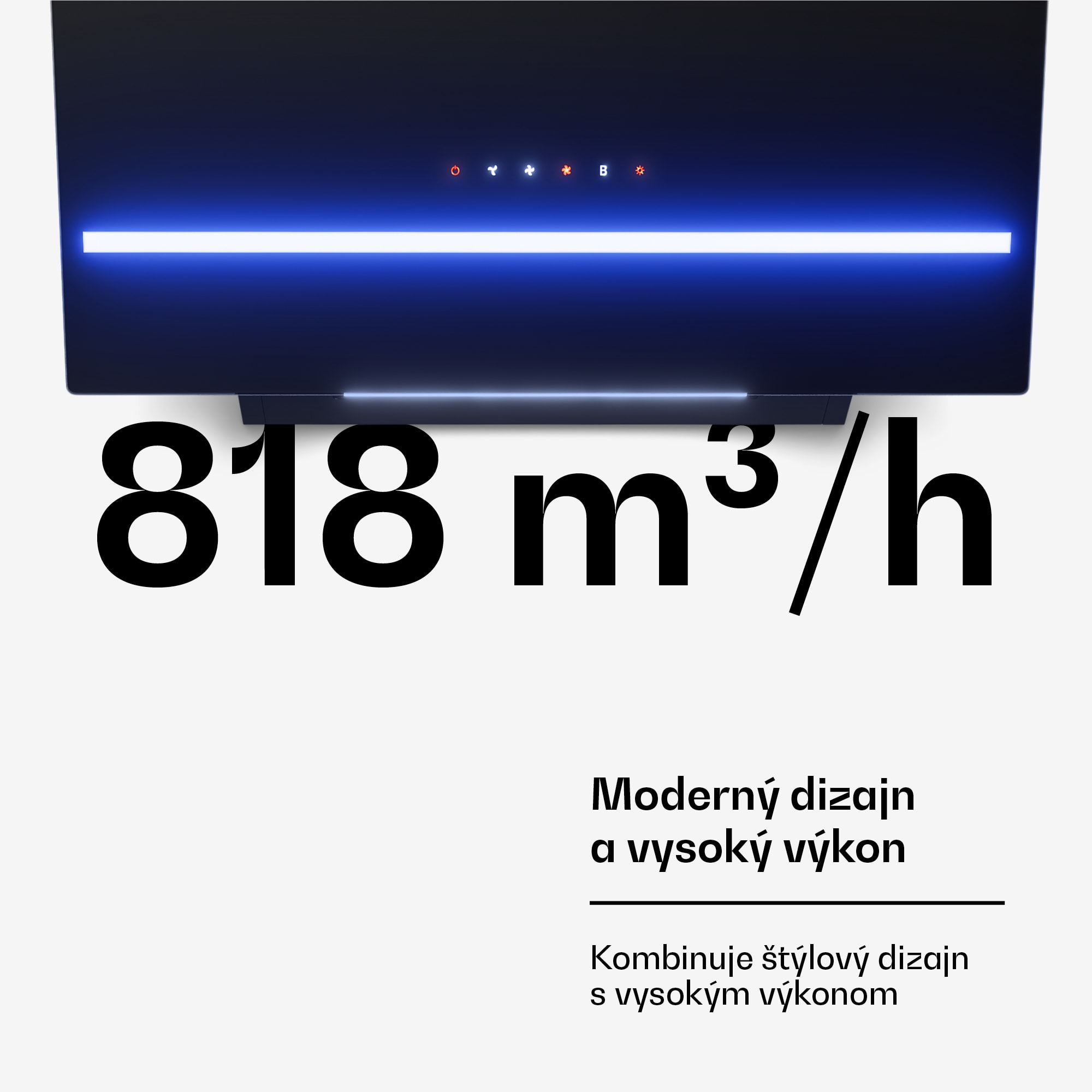 Klarstein Illuminosa šikmý digestor | Režim odsávania a recirkulácie | Minimalistický | 818 m³/h | 60 cm – Obrázok 3