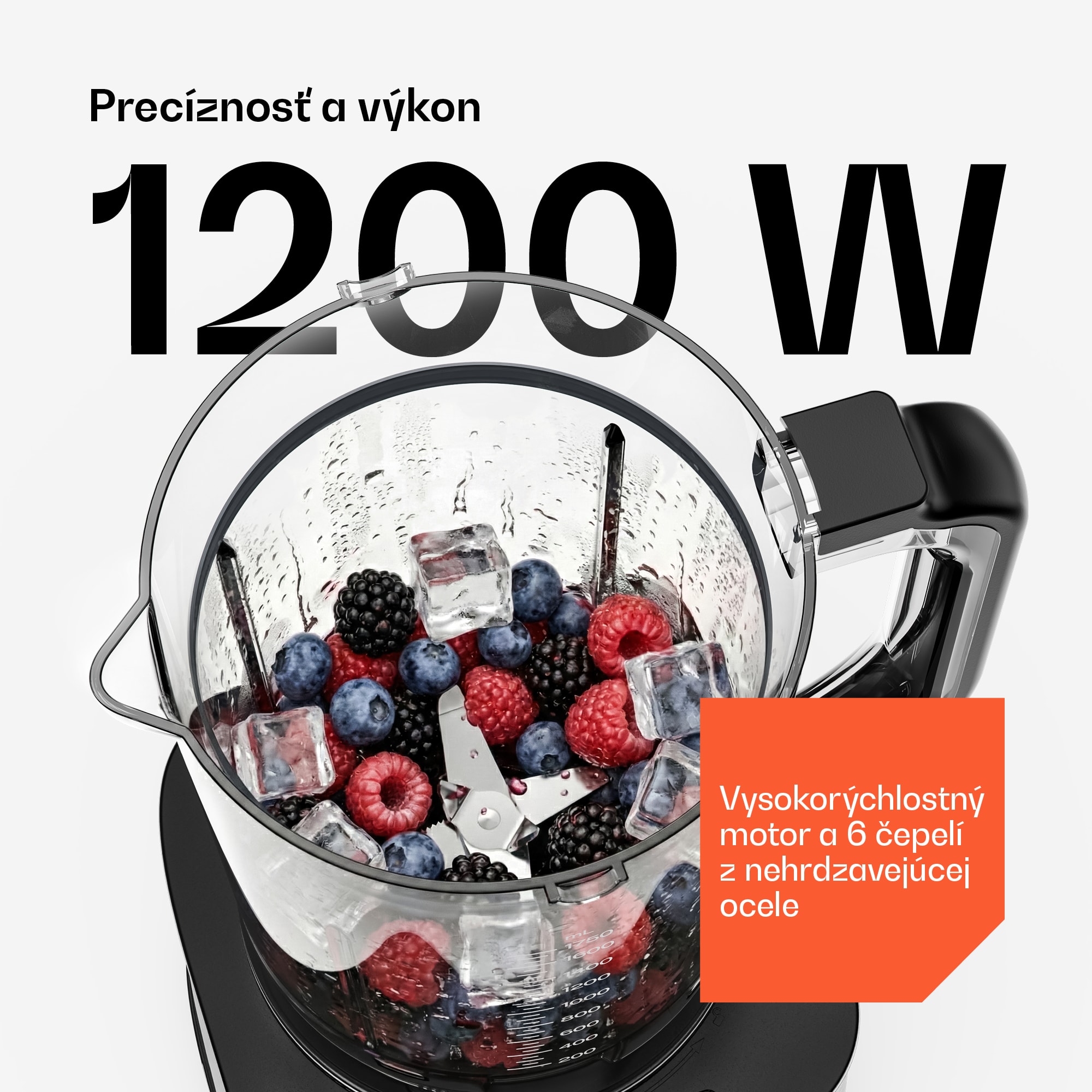 Klarstein Verosteel kuchynský robot s mixérom | miesenie, šľahanie a odšťavovanie | 1200 W | 2 l /1,75 l – Obrázok 3