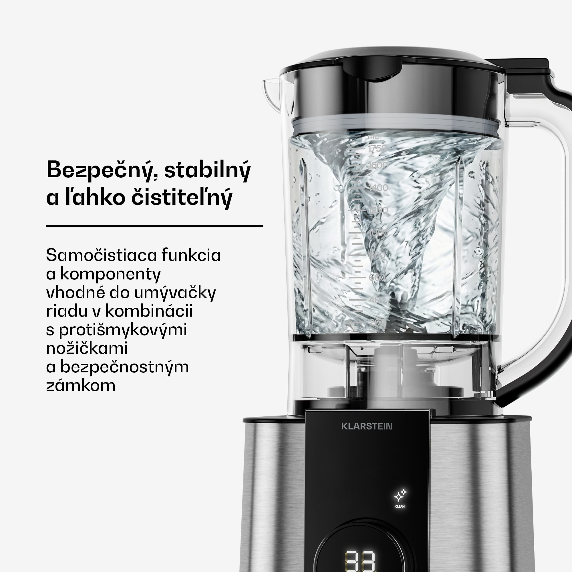 Klarstein Verosteel kuchynský robot s mixérom | miesenie, šľahanie a odšťavovanie | 1200 W | 2 l /1,75 l – Obrázok 5