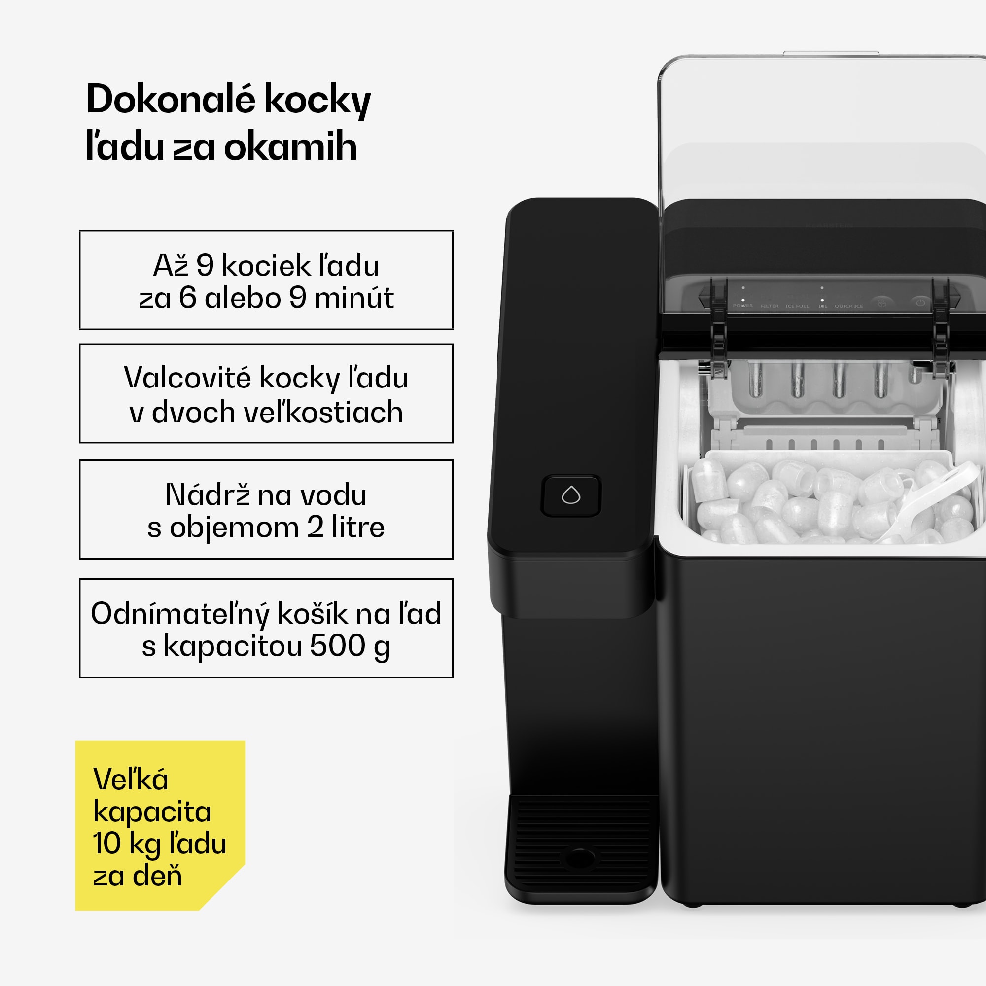 Klarstein Velaire dávkovač vody a ľadu | 3600 l | PAC filter | 160 W | Dotykový ovládací panel – Obrázok 4