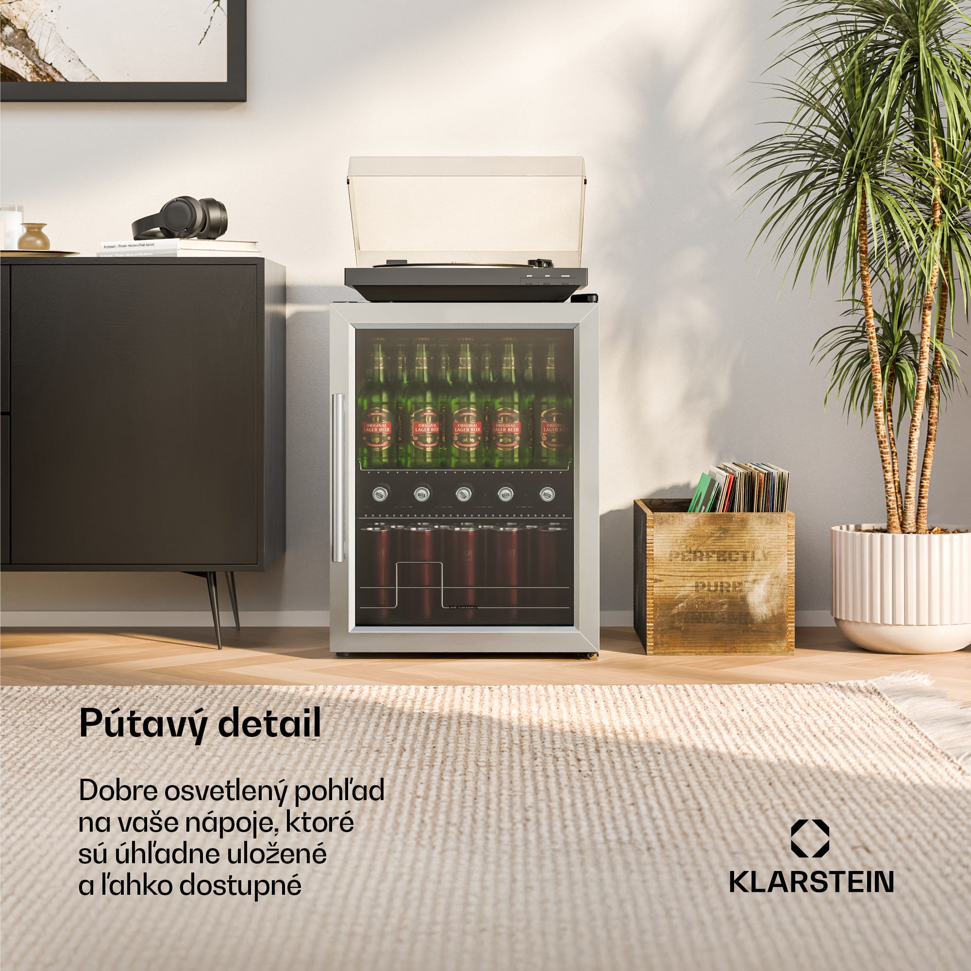 Klarstein Beersafe chladnička na nápoje so sklenenými dverami | 64 x 48 cm | Vnútorné LED osvetlenie – Obrázok 2