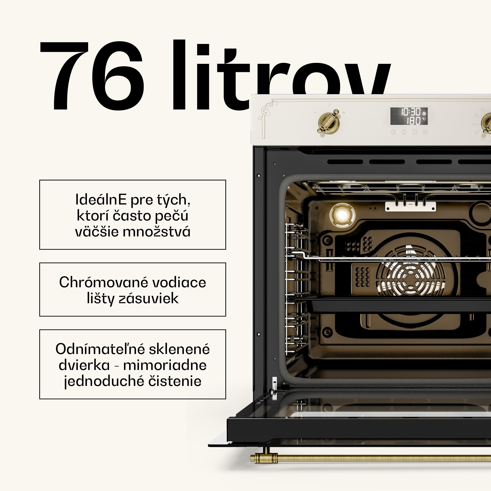 Klarstein Victoria pyro-rúra | elektrická rúra s funkciou pyrolýzy | 3150 W | 76 l | 60 cm – Obrázok 4