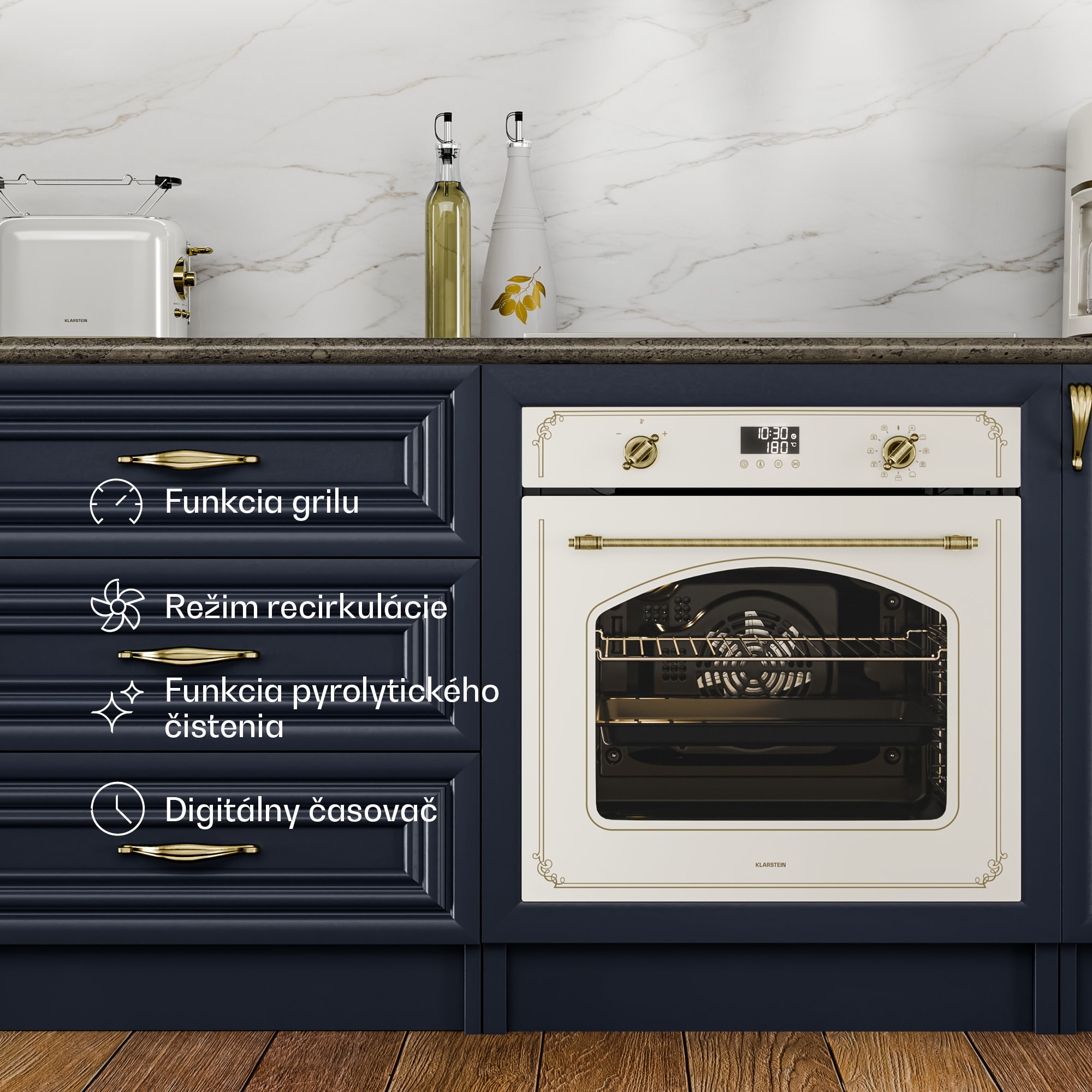 Klarstein Victoria pyro-rúra | elektrická rúra s funkciou pyrolýzy | 3150 W | 76 l | 60 cm – Obrázok 5