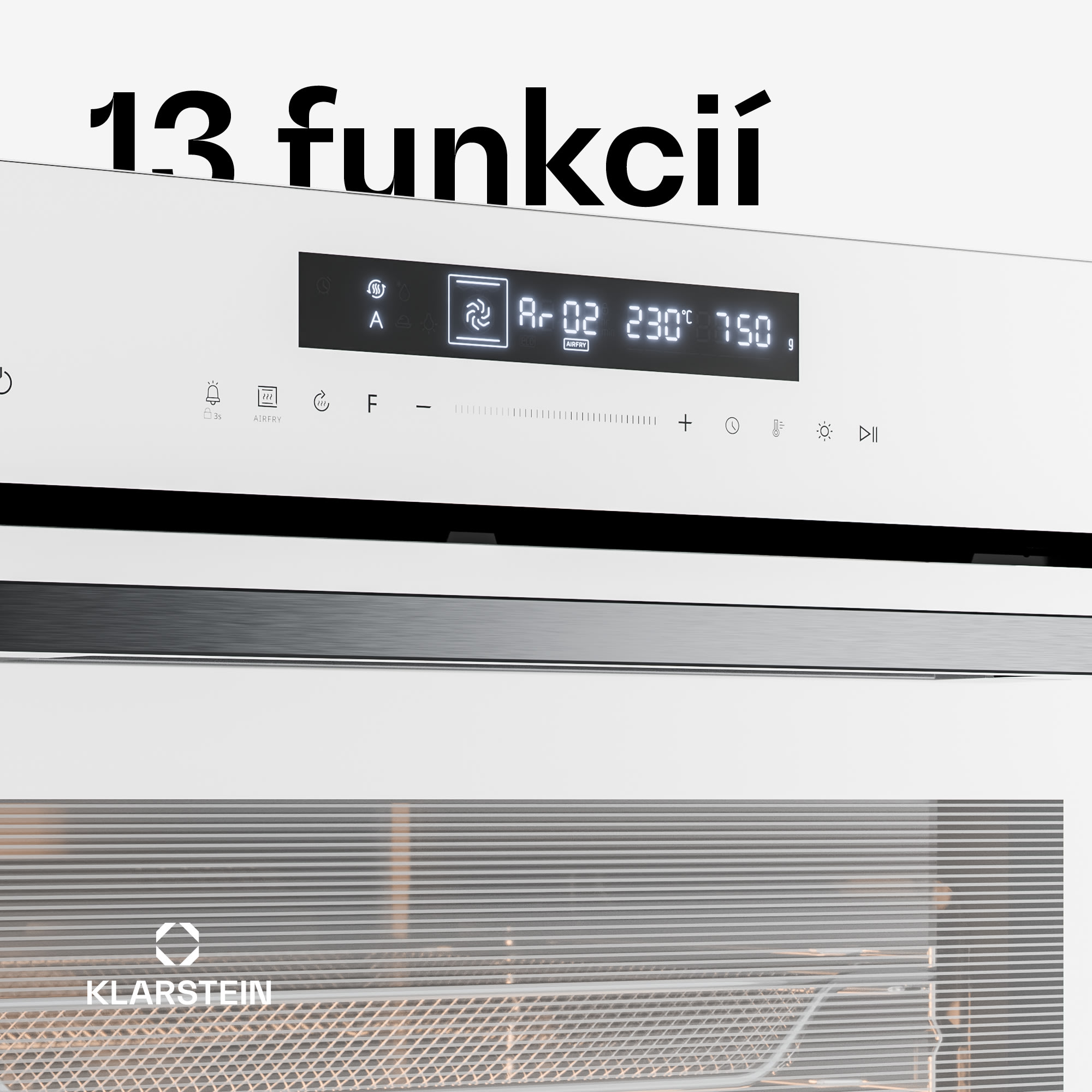 Klarstein Airjet rúra | Elektrická rúra s funkciou fritézy | 2900 W | 72 l | 60 cm – Obrázok 2