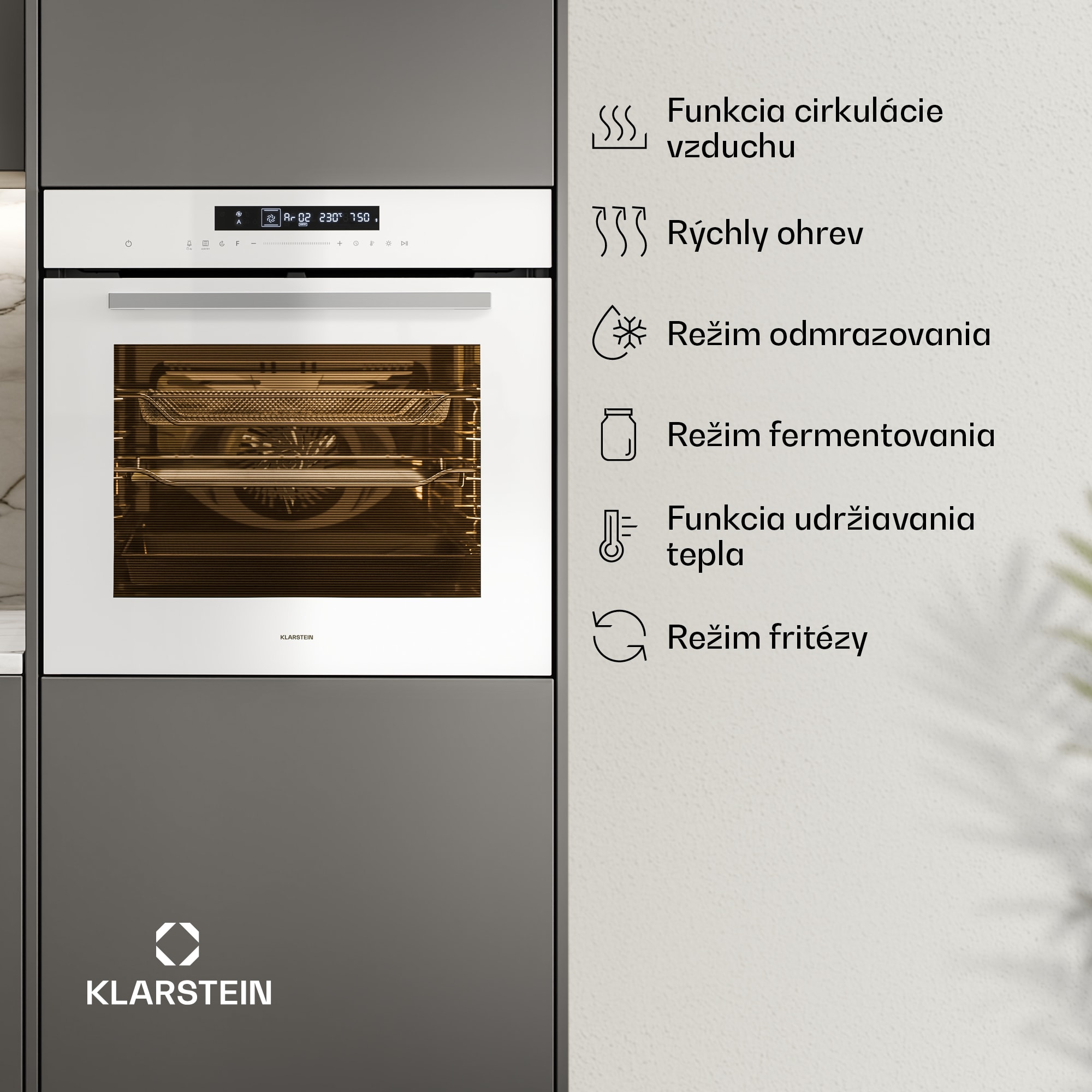 Klarstein Airjet rúra | Elektrická rúra s funkciou fritézy | 2900 W | 72 l | 60 cm – Obrázok 5