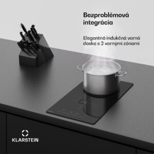 Klarstein PowerGlide indukčná varná doska | Moderná, kompaktná a výkonná | 2 varné zóny | 3500 W | 30 cm